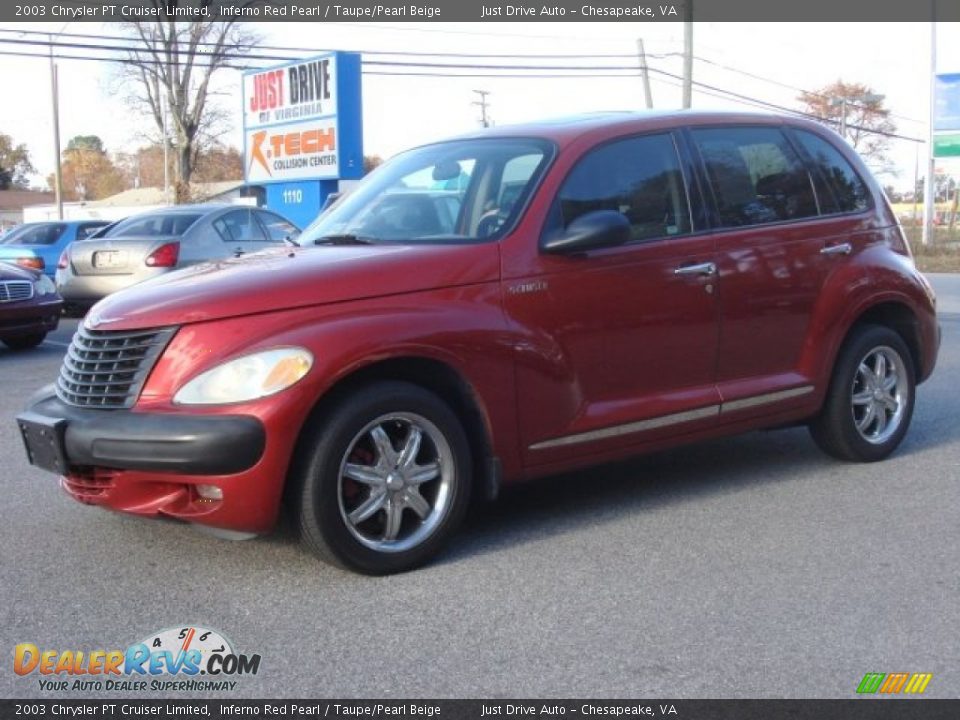 2003 Chrysler PT Cruiser Limited Inferno Red Pearl / Taupe/Pearl Beige Photo #2