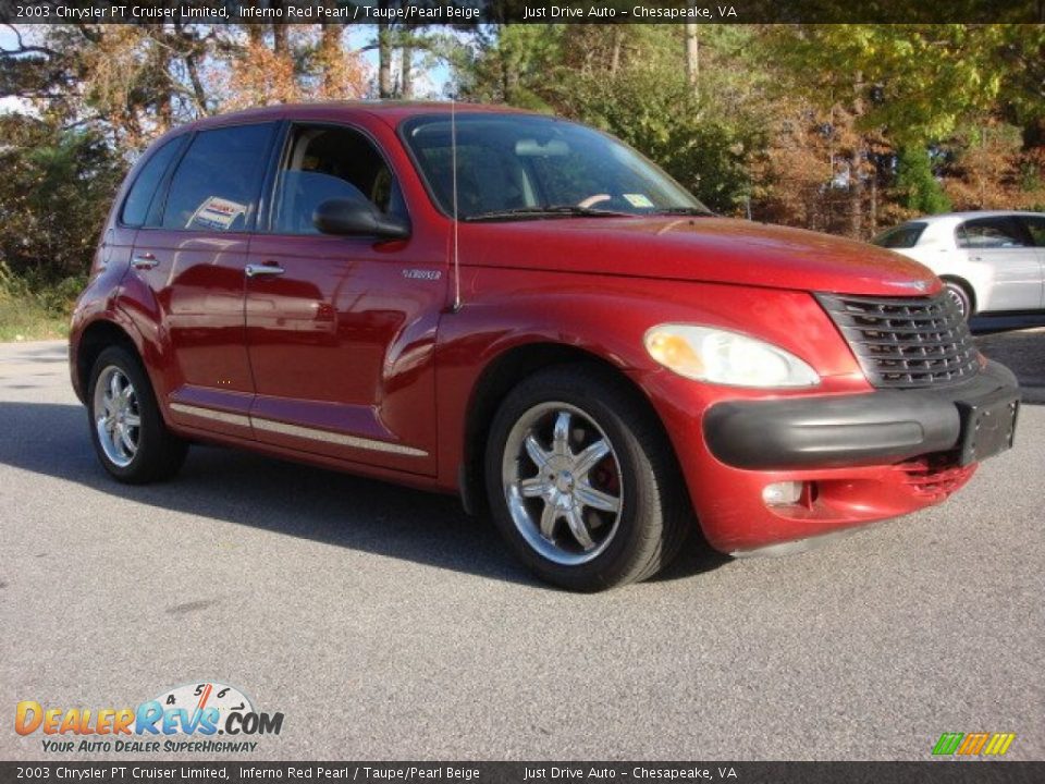 2003 Chrysler PT Cruiser Limited Inferno Red Pearl / Taupe/Pearl Beige Photo #7