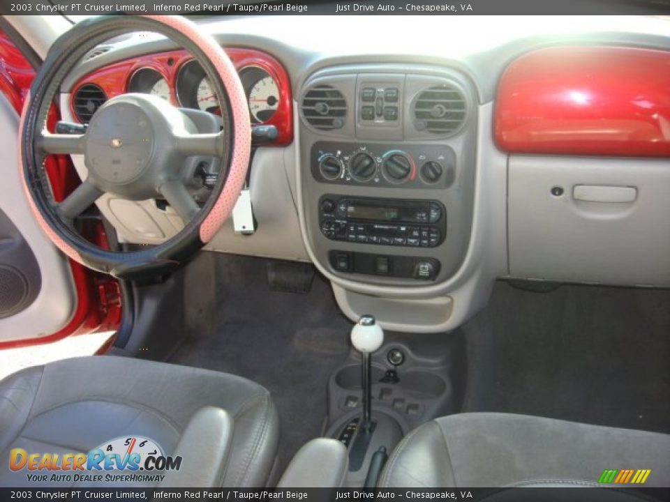 2003 Chrysler PT Cruiser Limited Inferno Red Pearl / Taupe/Pearl Beige Photo #13
