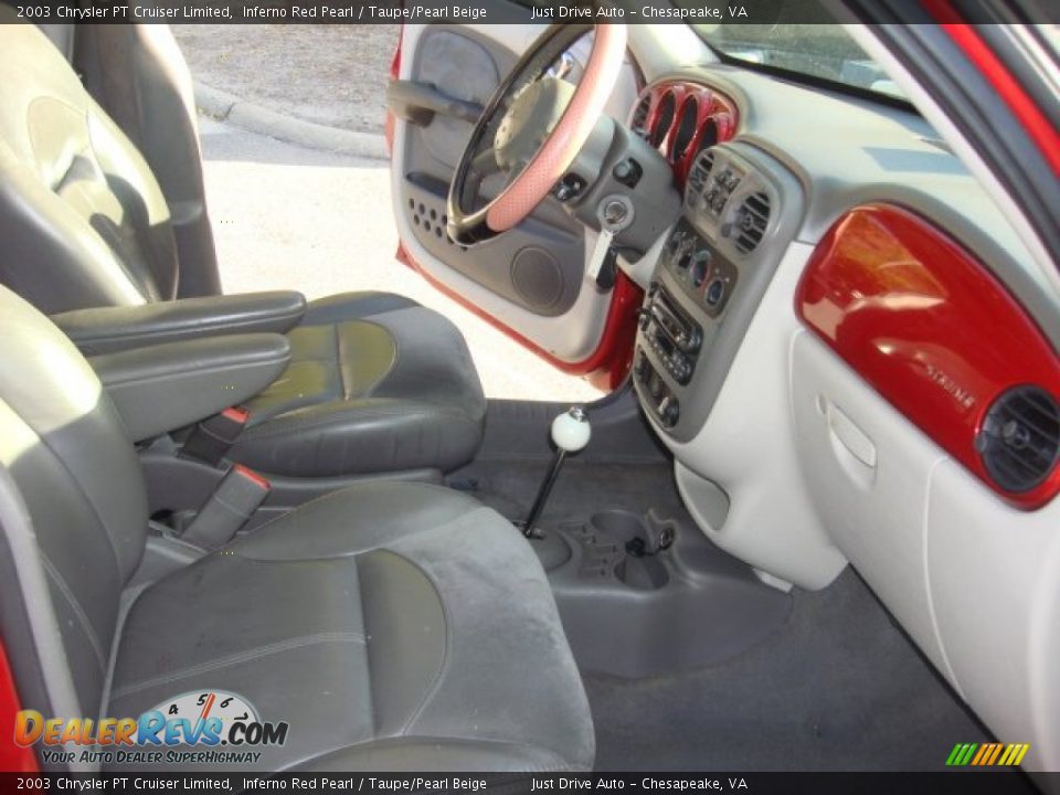 2003 Chrysler PT Cruiser Limited Inferno Red Pearl / Taupe/Pearl Beige Photo #14
