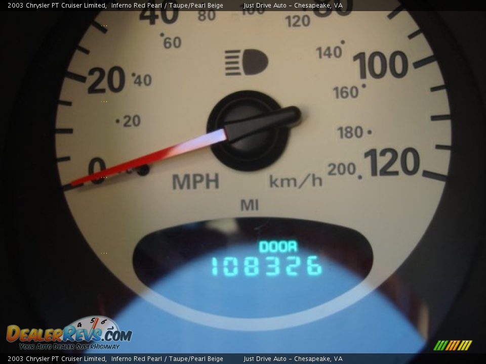 2003 Chrysler PT Cruiser Limited Inferno Red Pearl / Taupe/Pearl Beige Photo #16