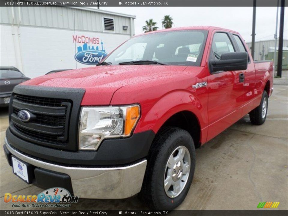 2013 Ford F150 XL SuperCab Vermillion Red / Steel Gray Photo #1