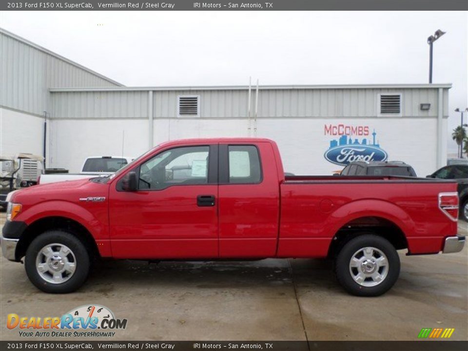 2013 Ford F150 XL SuperCab Vermillion Red / Steel Gray Photo #2