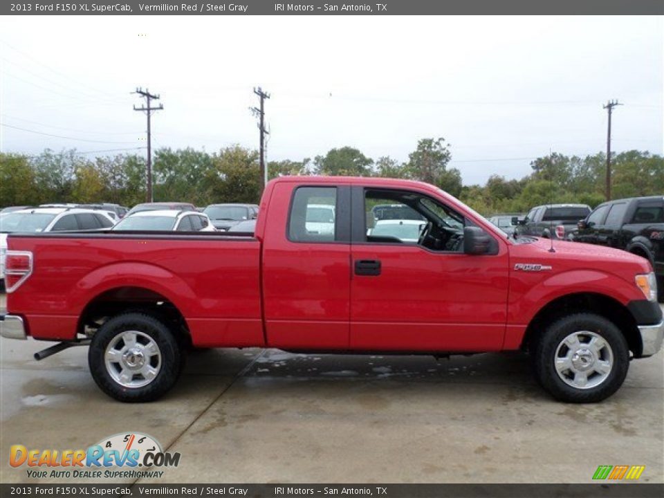 2013 Ford F150 XL SuperCab Vermillion Red / Steel Gray Photo #6