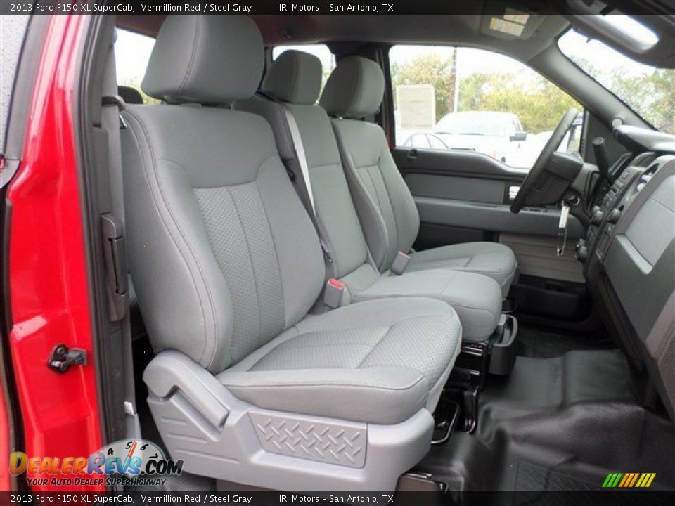 2013 Ford F150 XL SuperCab Vermillion Red / Steel Gray Photo #9