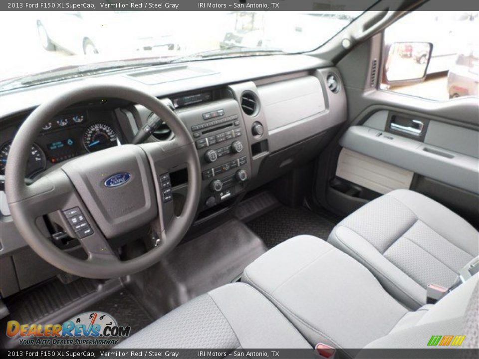2013 Ford F150 XL SuperCab Vermillion Red / Steel Gray Photo #14