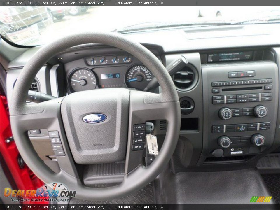 2013 Ford F150 XL SuperCab Vermillion Red / Steel Gray Photo #15