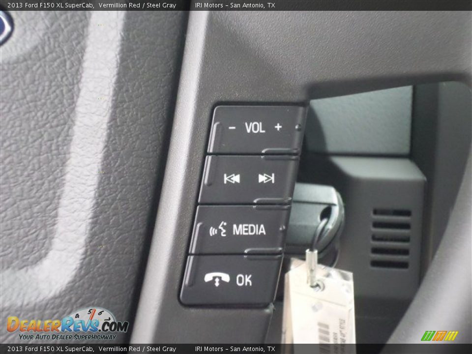 2013 Ford F150 XL SuperCab Vermillion Red / Steel Gray Photo #17