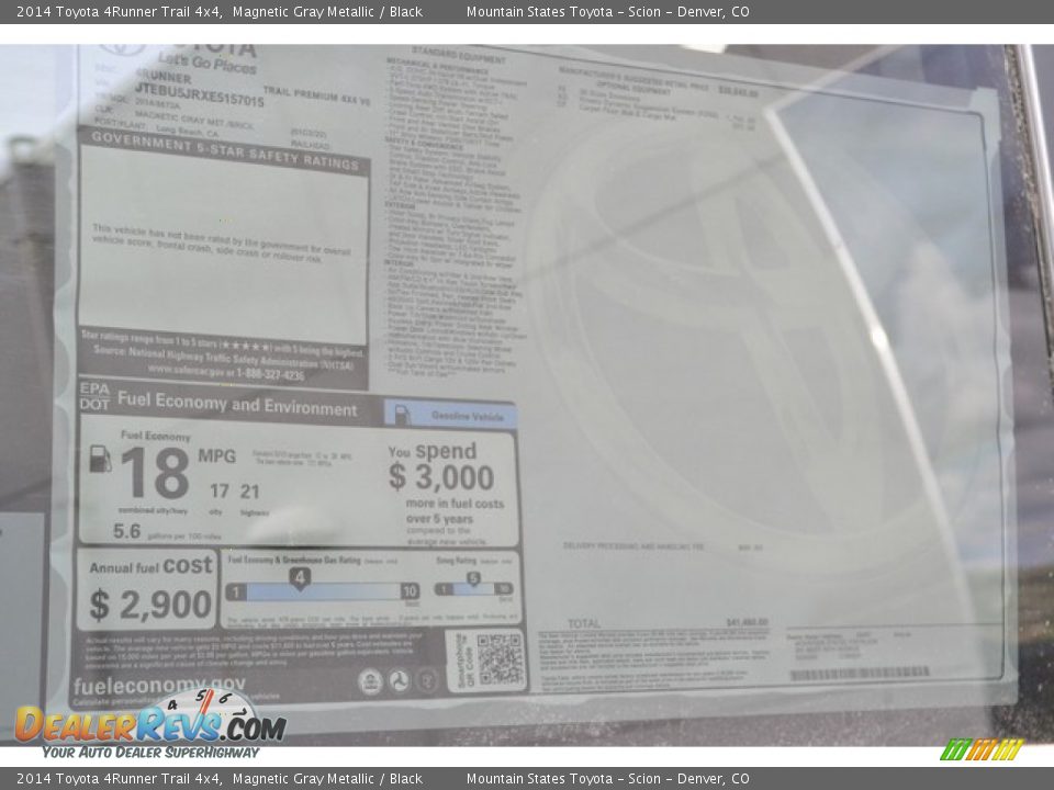 2014 Toyota 4Runner Trail 4x4 Magnetic Gray Metallic / Black Photo #10