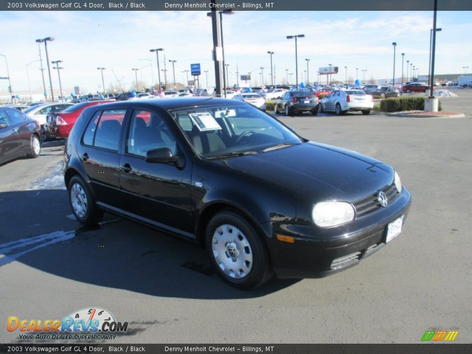 2003 Volkswagen Golf GL 4 Door Black / Black Photo #1