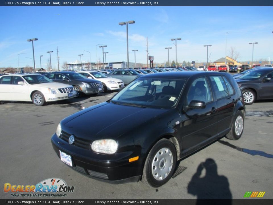 2003 Volkswagen Golf GL 4 Door Black / Black Photo #2