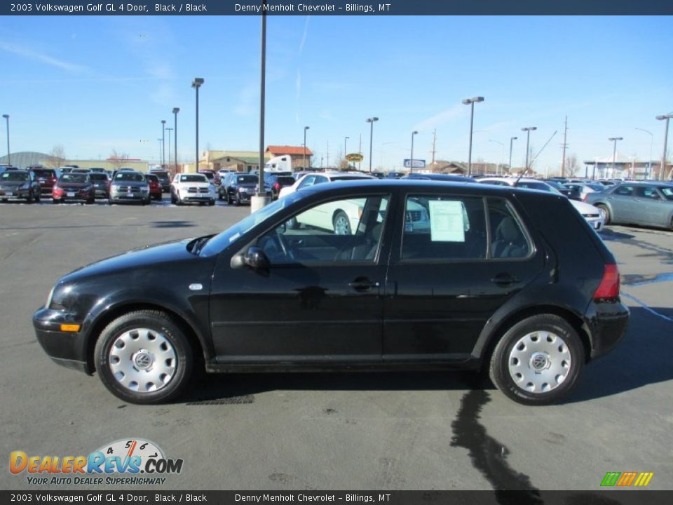 2003 Volkswagen Golf GL 4 Door Black / Black Photo #3