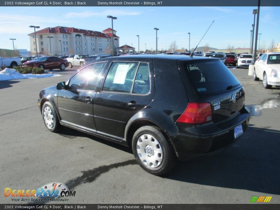 2003 Volkswagen Golf GL 4 Door Black / Black Photo #4