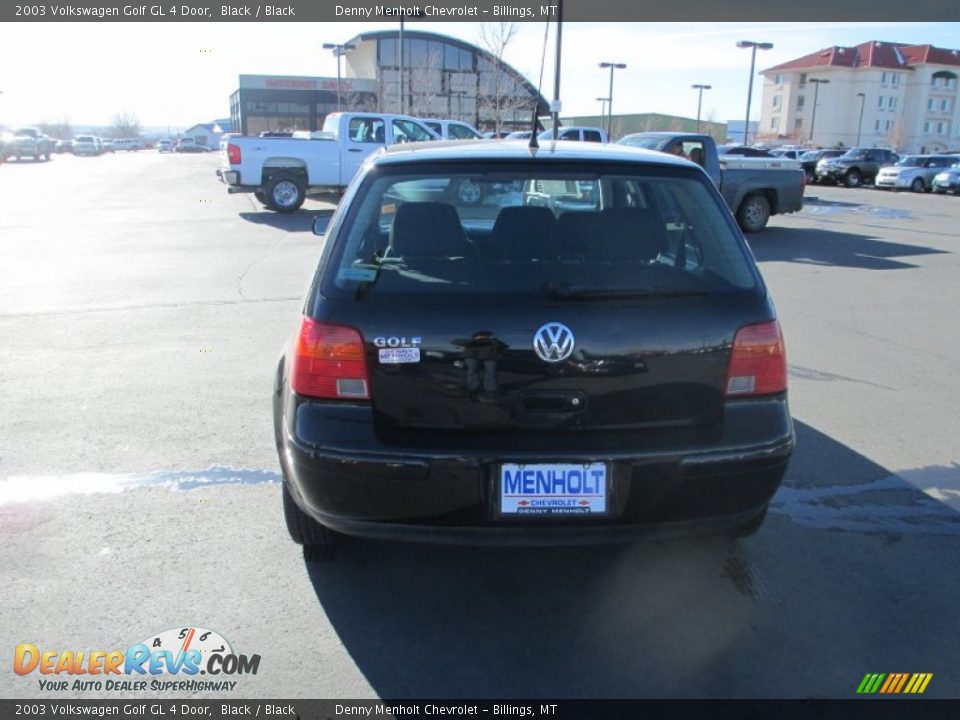 2003 Volkswagen Golf GL 4 Door Black / Black Photo #5