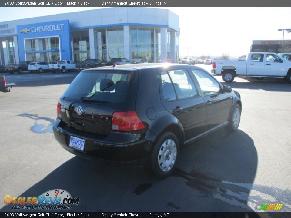 2003 Volkswagen Golf GL 4 Door Black / Black Photo #6