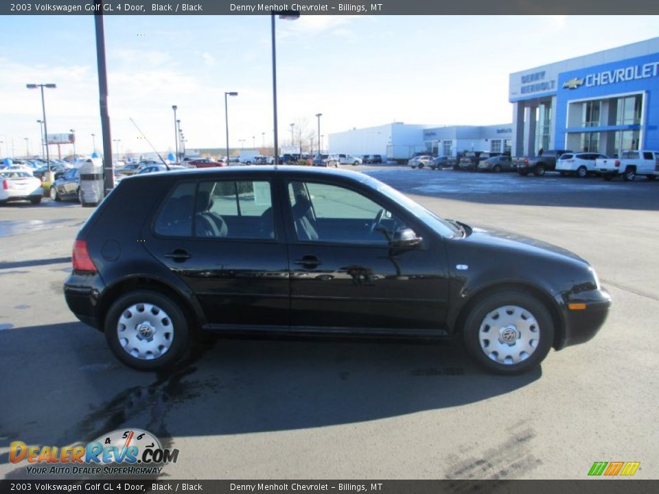2003 Volkswagen Golf GL 4 Door Black / Black Photo #7