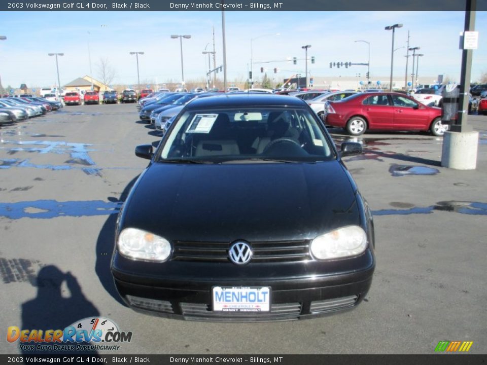 2003 Volkswagen Golf GL 4 Door Black / Black Photo #8