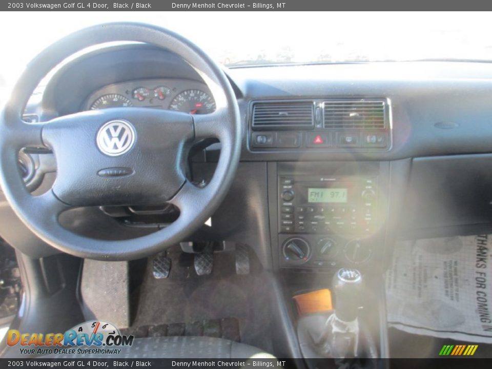 2003 Volkswagen Golf GL 4 Door Black / Black Photo #10