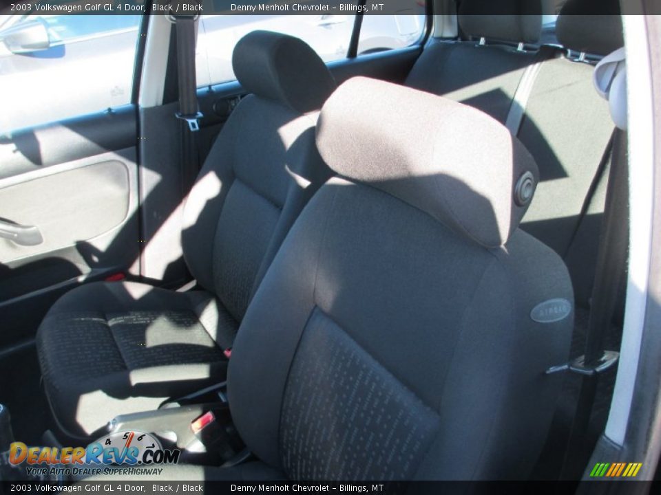 2003 Volkswagen Golf GL 4 Door Black / Black Photo #11