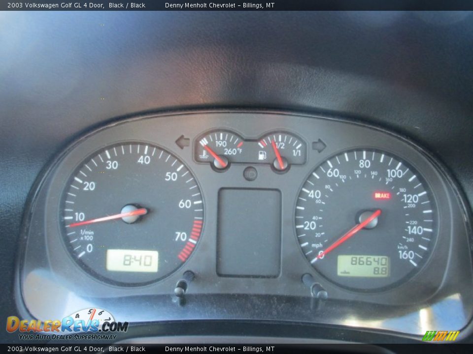 2003 Volkswagen Golf GL 4 Door Gauges Photo #13