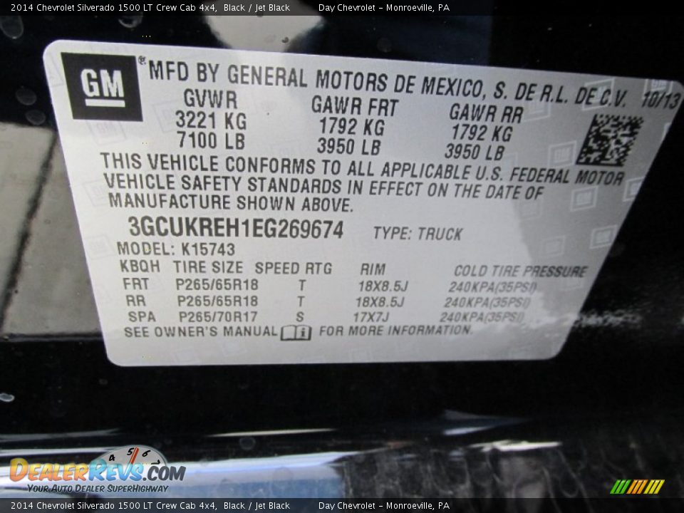 2014 Chevrolet Silverado 1500 LT Crew Cab 4x4 Black / Jet Black Photo #19