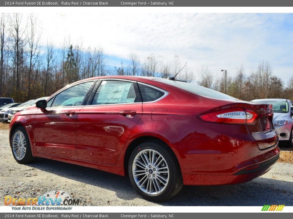 2014 Ford Fusion SE EcoBoost Ruby Red / Charcoal Black Photo #28