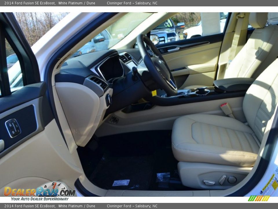 2014 Ford Fusion SE EcoBoost White Platinum / Dune Photo #5