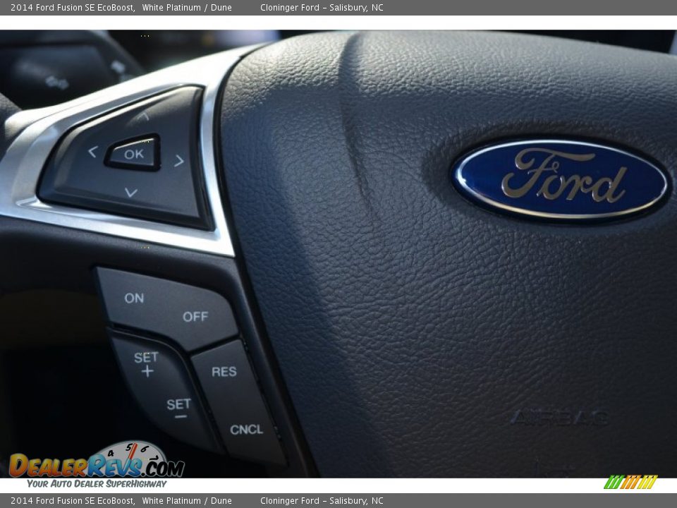 2014 Ford Fusion SE EcoBoost White Platinum / Dune Photo #25