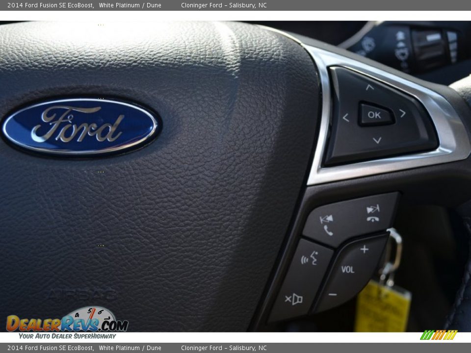 2014 Ford Fusion SE EcoBoost White Platinum / Dune Photo #26