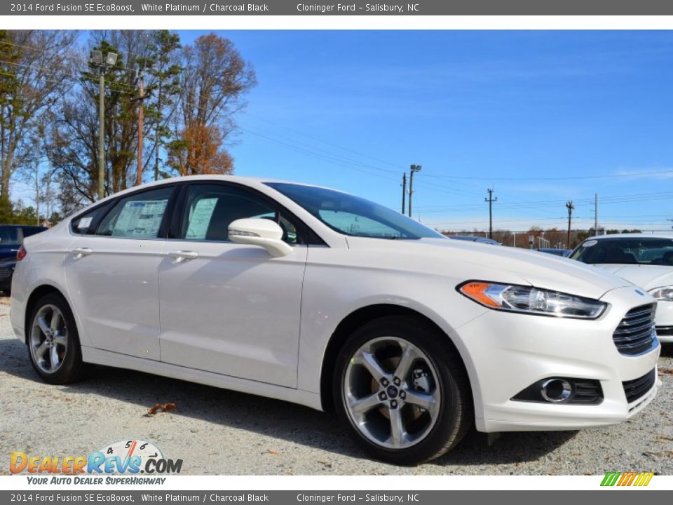 2014 Ford Fusion SE EcoBoost White Platinum / Charcoal Black Photo #1