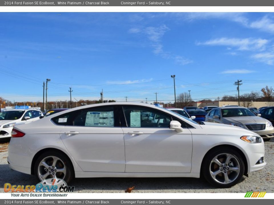 2014 Ford Fusion SE EcoBoost White Platinum / Charcoal Black Photo #2