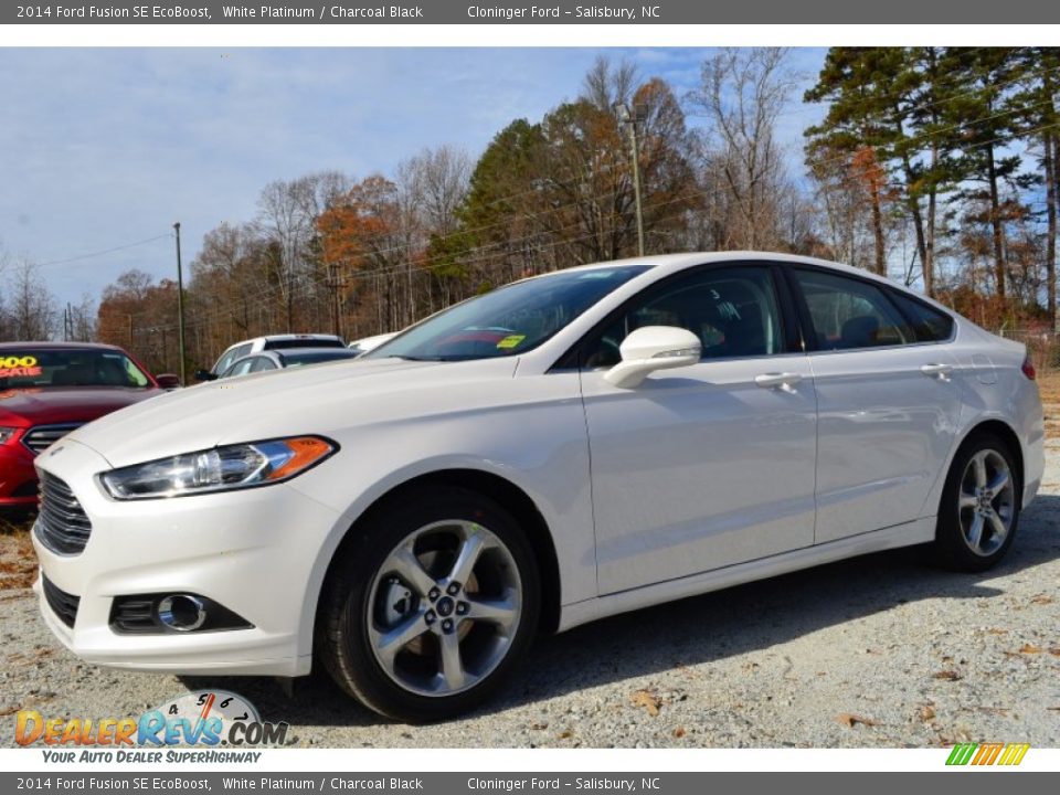 2014 Ford Fusion SE EcoBoost White Platinum / Charcoal Black Photo #3