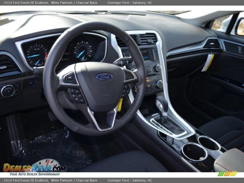 2014 Ford Fusion SE EcoBoost White Platinum / Charcoal Black Photo #6