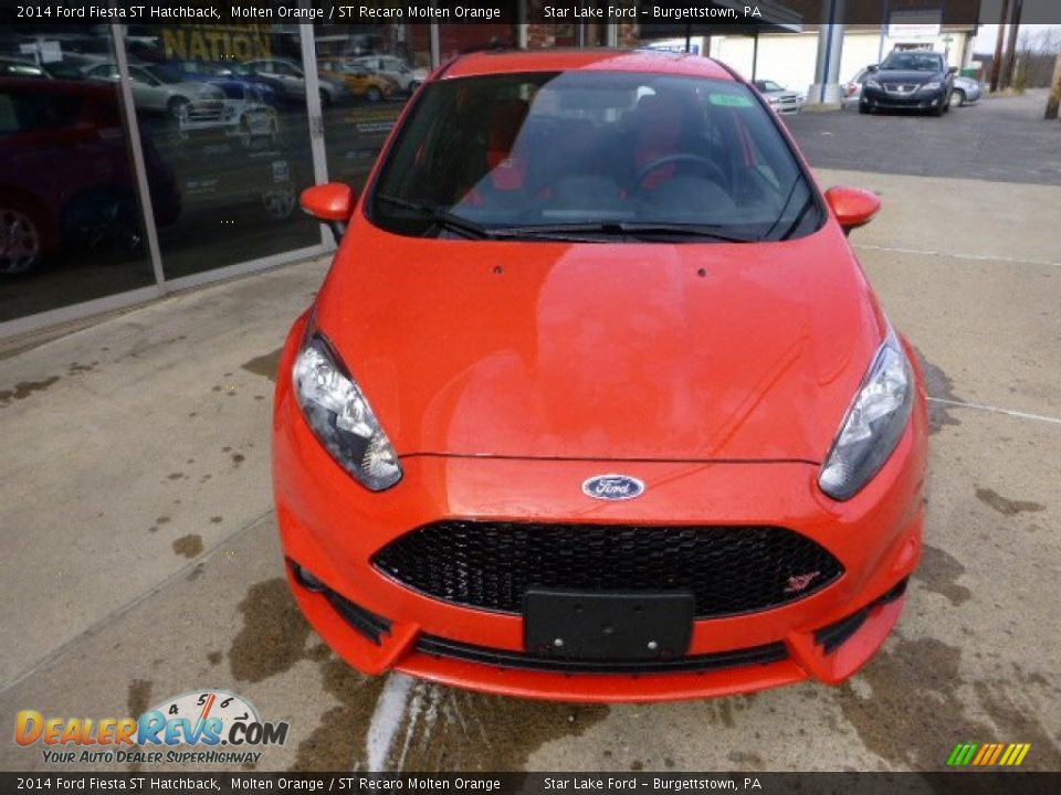 2014 Ford Fiesta ST Hatchback Molten Orange / ST Recaro Molten Orange Photo #2