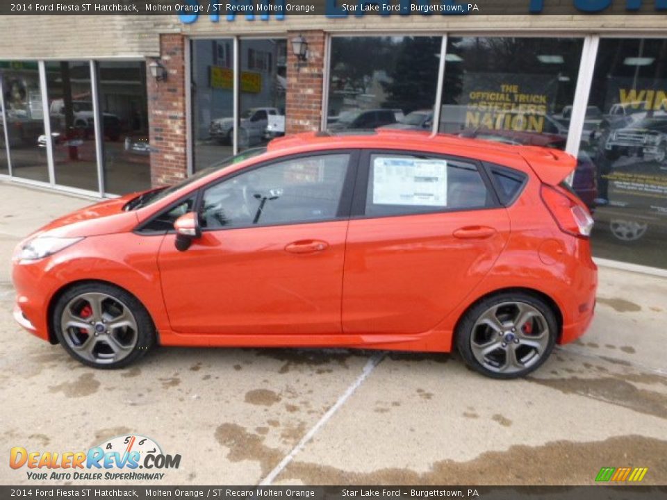 2014 Ford Fiesta ST Hatchback Molten Orange / ST Recaro Molten Orange Photo #7
