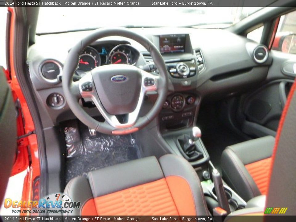 ST Recaro Molten Orange Interior - 2014 Ford Fiesta ST Hatchback Photo #11