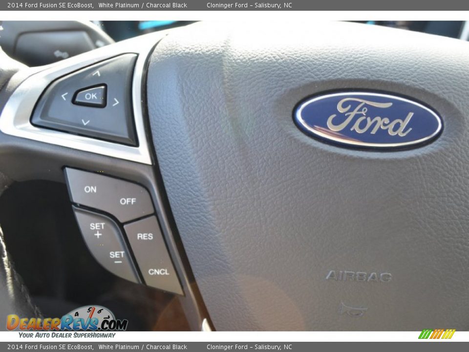 2014 Ford Fusion SE EcoBoost White Platinum / Charcoal Black Photo #19