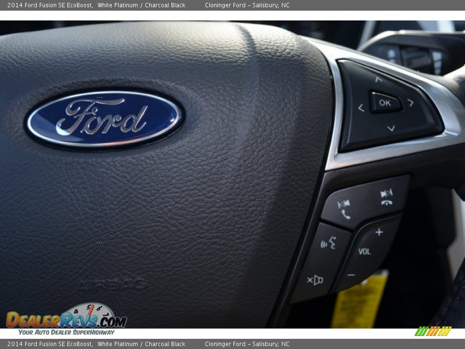 2014 Ford Fusion SE EcoBoost White Platinum / Charcoal Black Photo #20