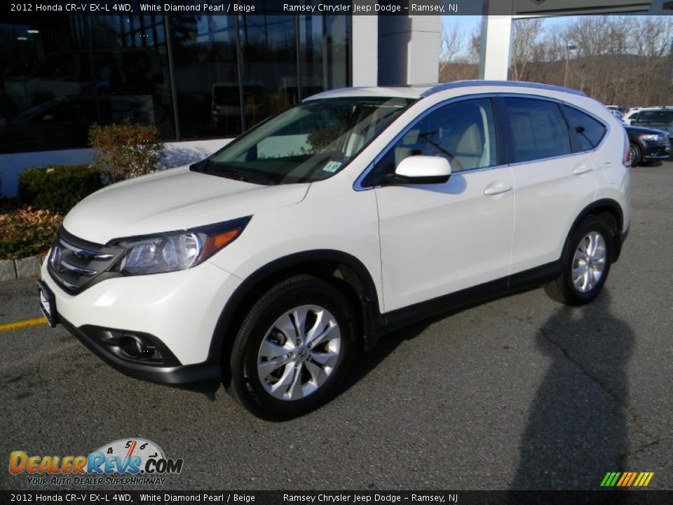 2012 Honda CR-V EX-L 4WD White Diamond Pearl / Beige Photo #1