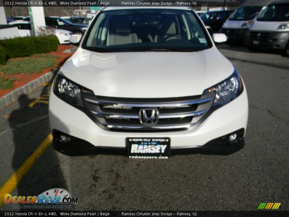 2012 Honda CR-V EX-L 4WD White Diamond Pearl / Beige Photo #2