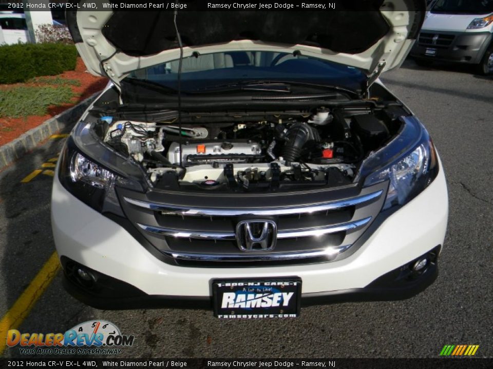 2012 Honda CR-V EX-L 4WD White Diamond Pearl / Beige Photo #3
