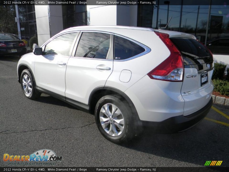 2012 Honda CR-V EX-L 4WD White Diamond Pearl / Beige Photo #9
