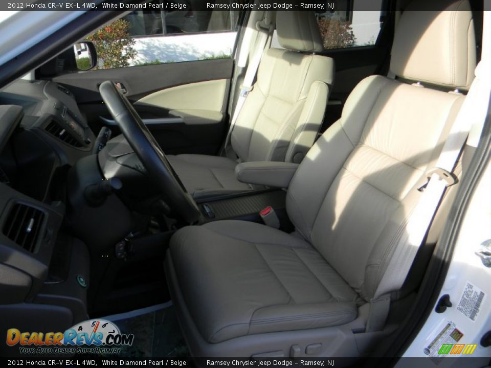 2012 Honda CR-V EX-L 4WD White Diamond Pearl / Beige Photo #12