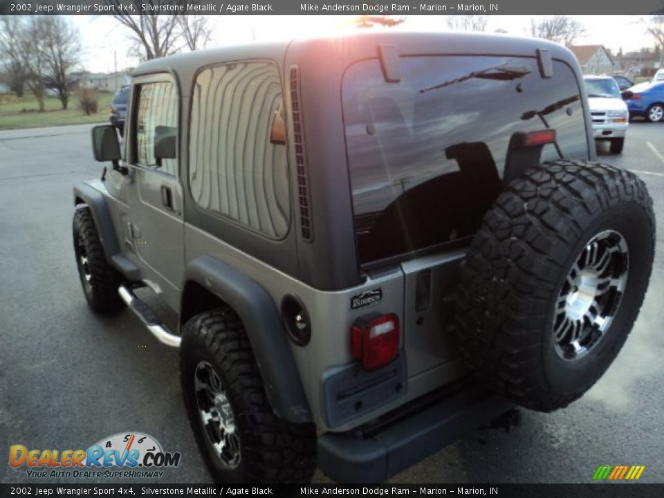 2002 Jeep Wrangler Sport 4x4 Silverstone Metallic / Agate Black Photo #3