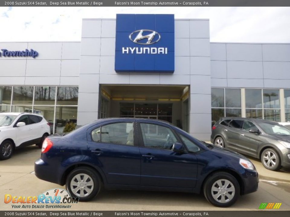2008 Suzuki SX4 Sedan Deep Sea Blue Metallic / Beige Photo #1