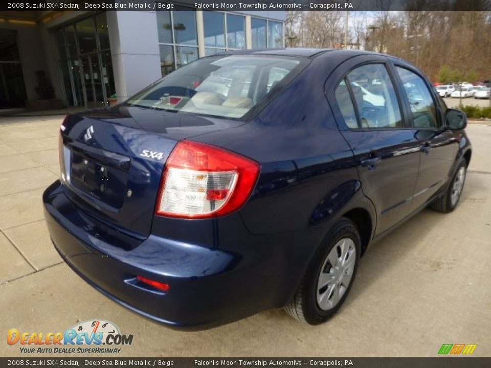 2008 Suzuki SX4 Sedan Deep Sea Blue Metallic / Beige Photo #2