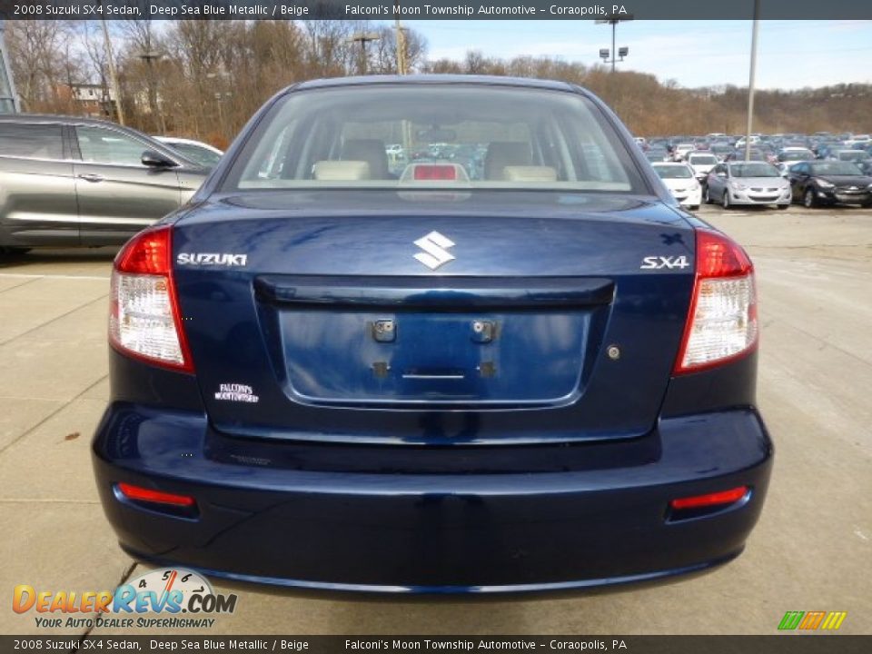2008 Suzuki SX4 Sedan Deep Sea Blue Metallic / Beige Photo #3