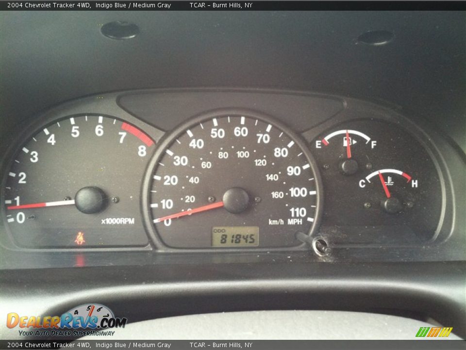 2004 Chevrolet Tracker 4WD Indigo Blue / Medium Gray Photo #12