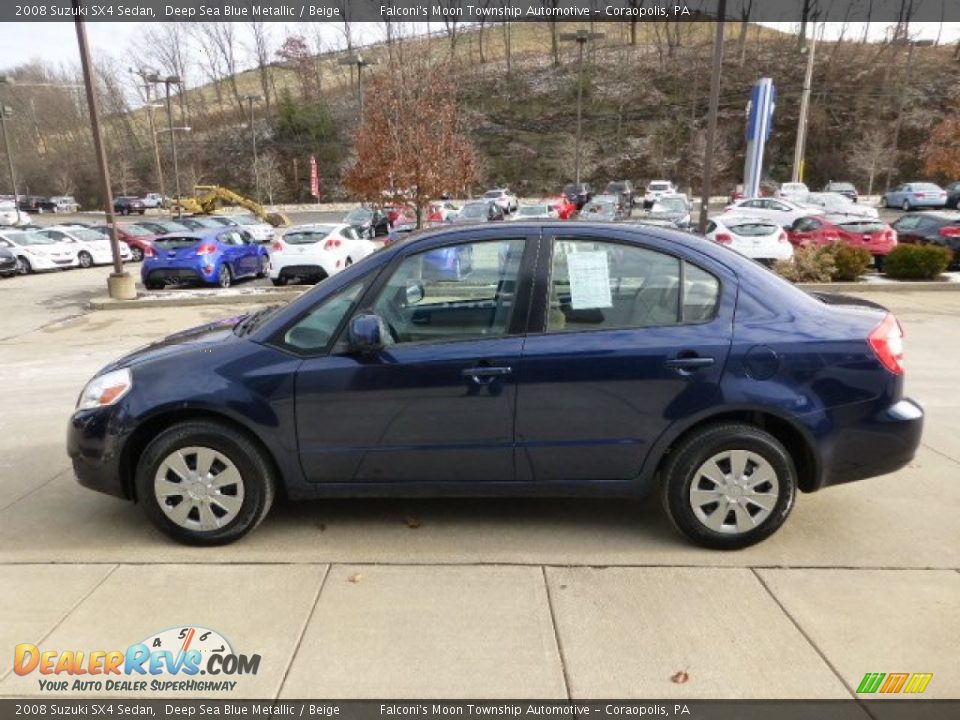 2008 Suzuki SX4 Sedan Deep Sea Blue Metallic / Beige Photo #5