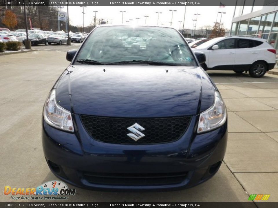 2008 Suzuki SX4 Sedan Deep Sea Blue Metallic / Beige Photo #7